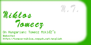 miklos tomecz business card